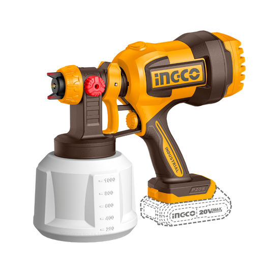 Ingco Cordless Spray Gun 1L 20V (Tool only) CSGLI2004