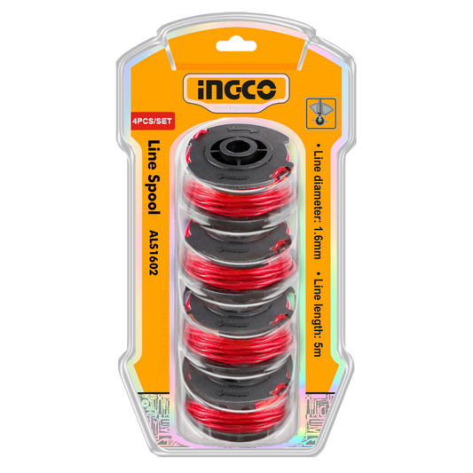 Ingco Trim Line 1.6Mm X 5M Spiral Line 4Pc ALS1602