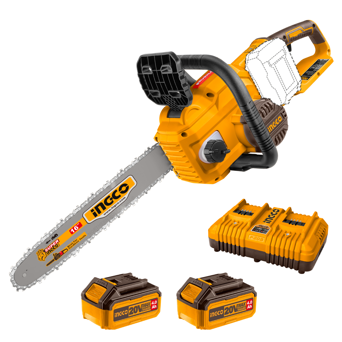 Ingco Cordless Chain Saw 16" 40V Kit CGSLI401682