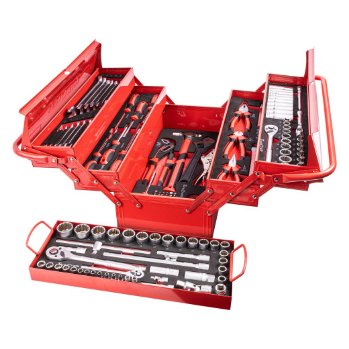Tork Craft Mechanics Cantilever Tool Box 172Pc 6 X Tray 47 X220X230Mm TCTB172