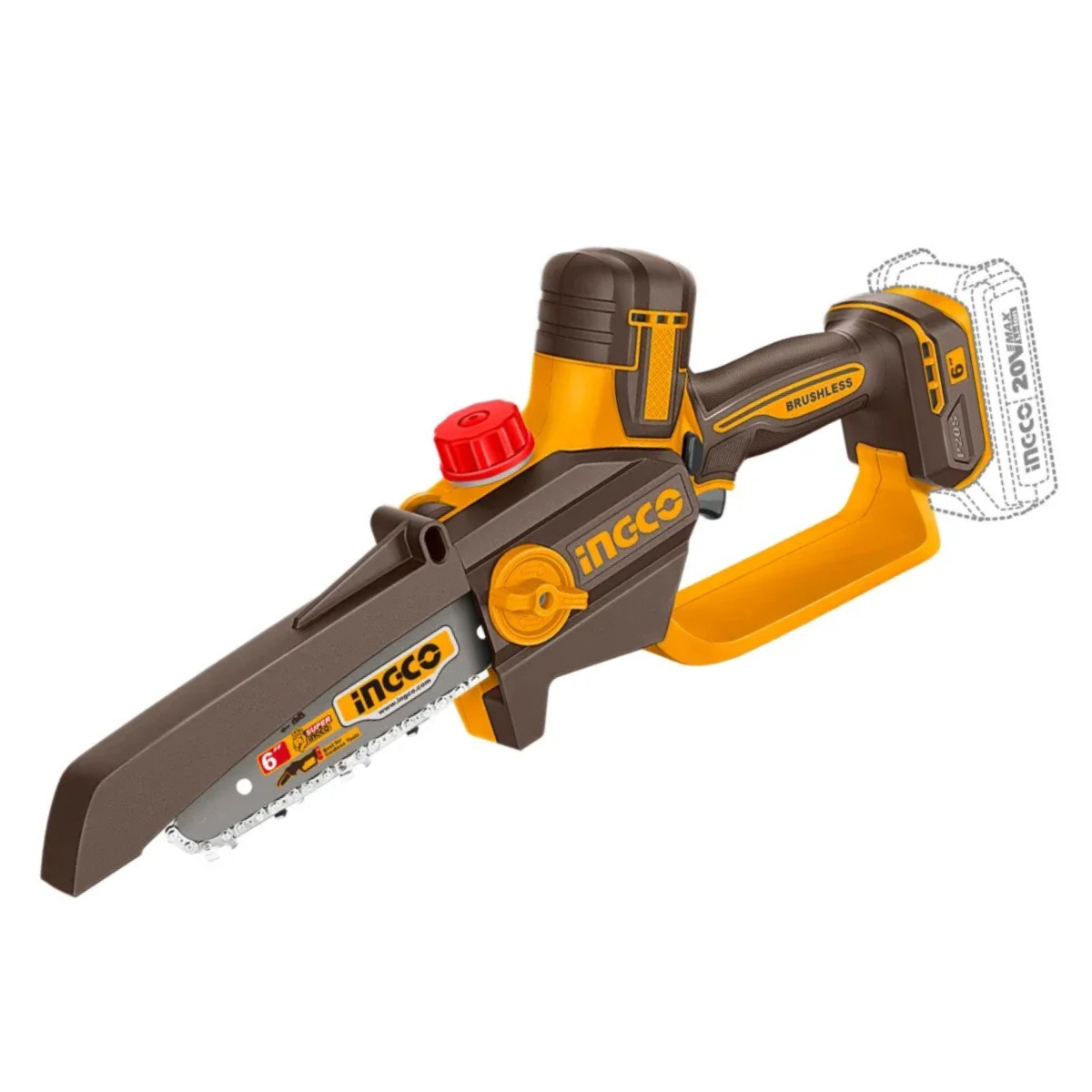 Ingco Cordless Mini Chainsaw / Pruner Saw 6" 20v P20s (Tool Only) CGSLI2066