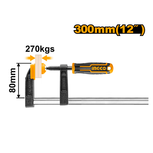 Ingco Clamp F 80X300Mm Plas Hnd HFC020802