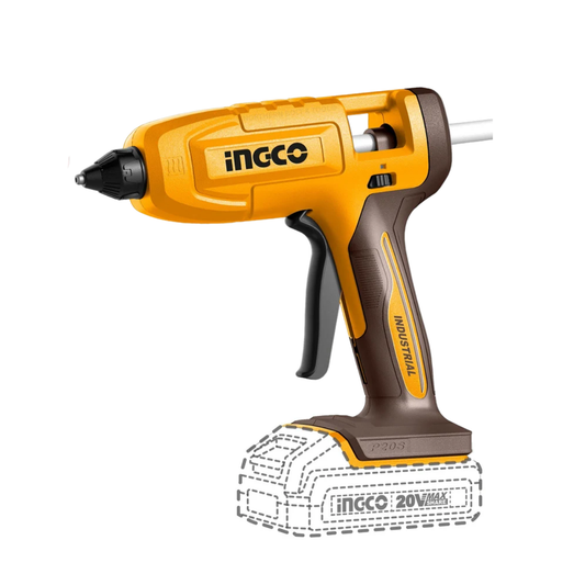 Ingco Cordless Glue Gun 20V With 3 Glue Sticks (Tool Only) CGGLI2003