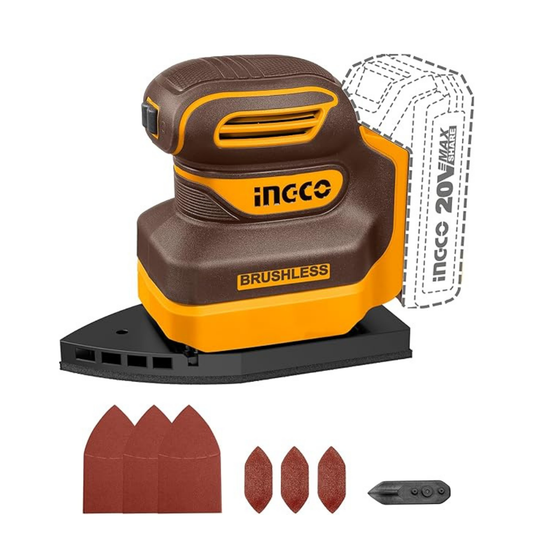 Ingco Cordless Palm Sander Brushless 20V P20S (Tool only) CPSLI2024