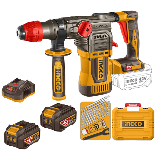 Ingco 42V Cordless Rotary Hammer Drill 4.5j Kit P42M