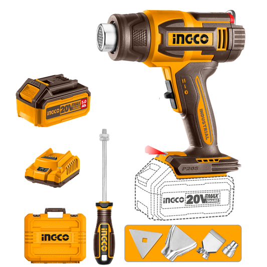 Special - Ingco Cordless Heat Gun 20V with LCD screen Kit