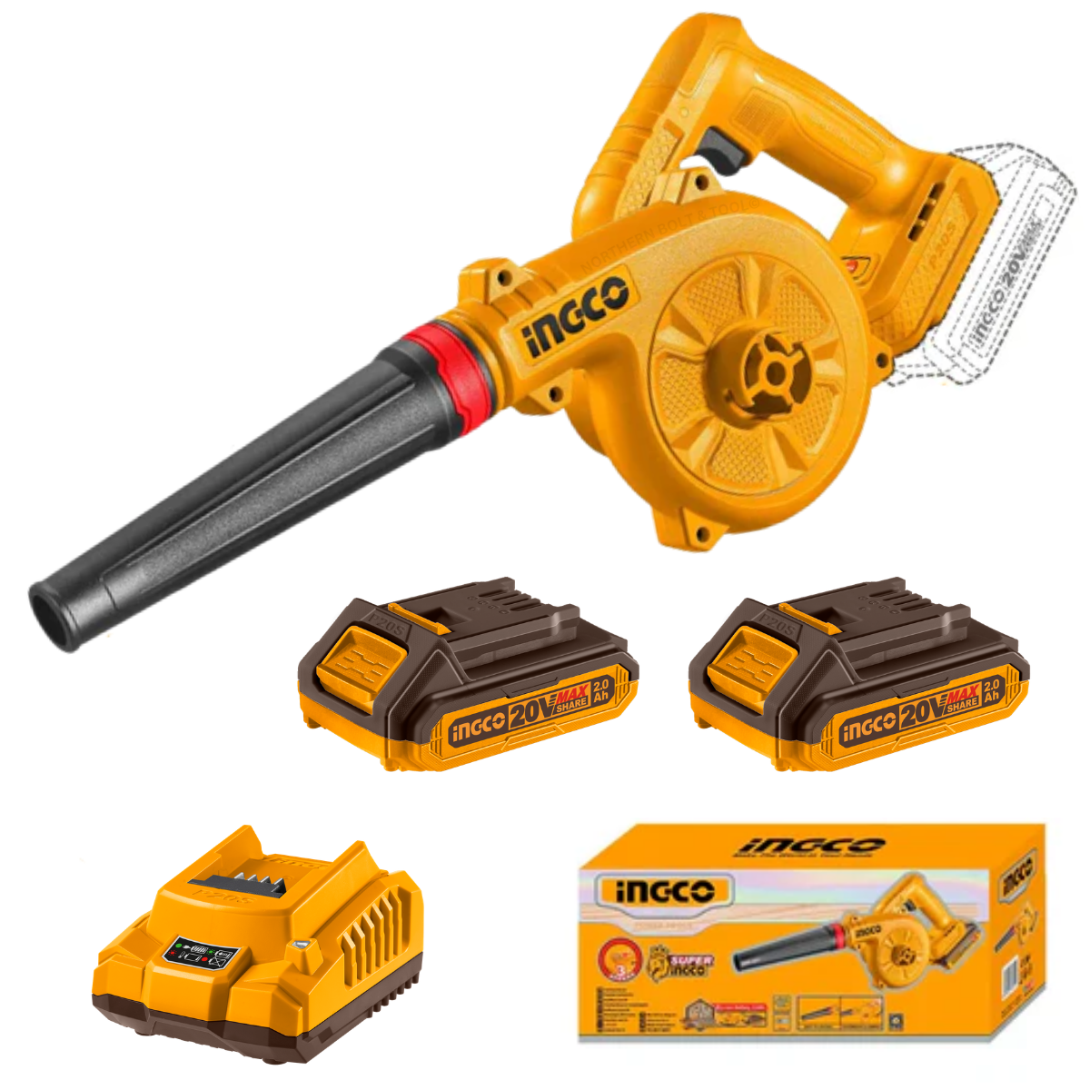 Ingco Cordless Blower Brushless 20V Kit Variable Speed P20S
