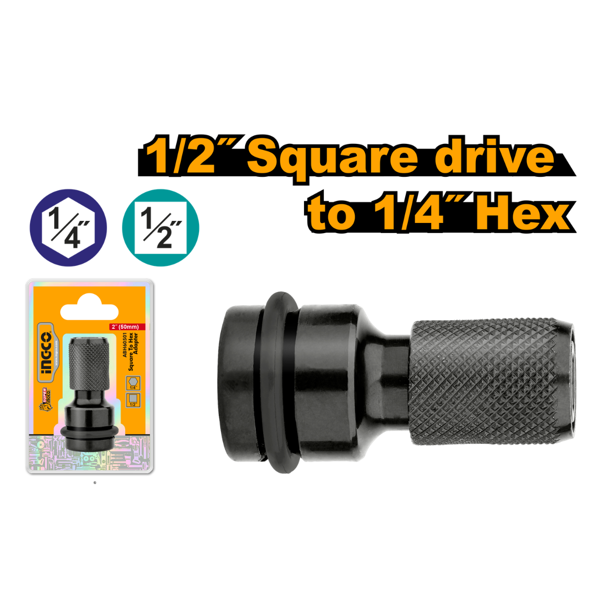 Ingco Adaptor 1/2 Sq To 1/4 Hex