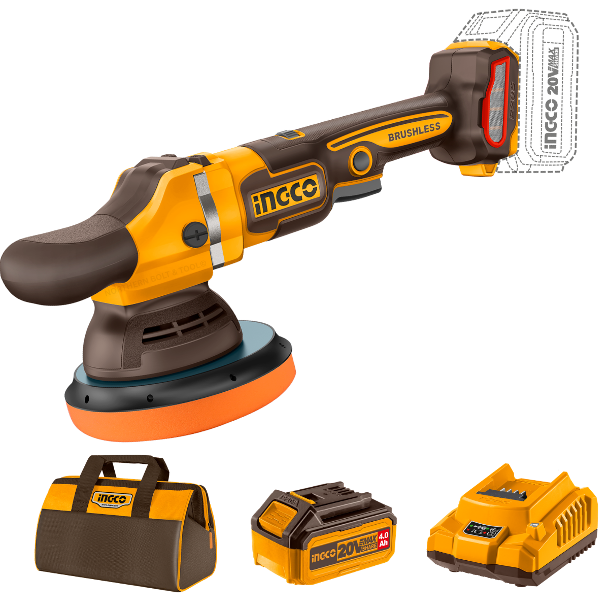 Ingco Cordless Polisher 20V Kit