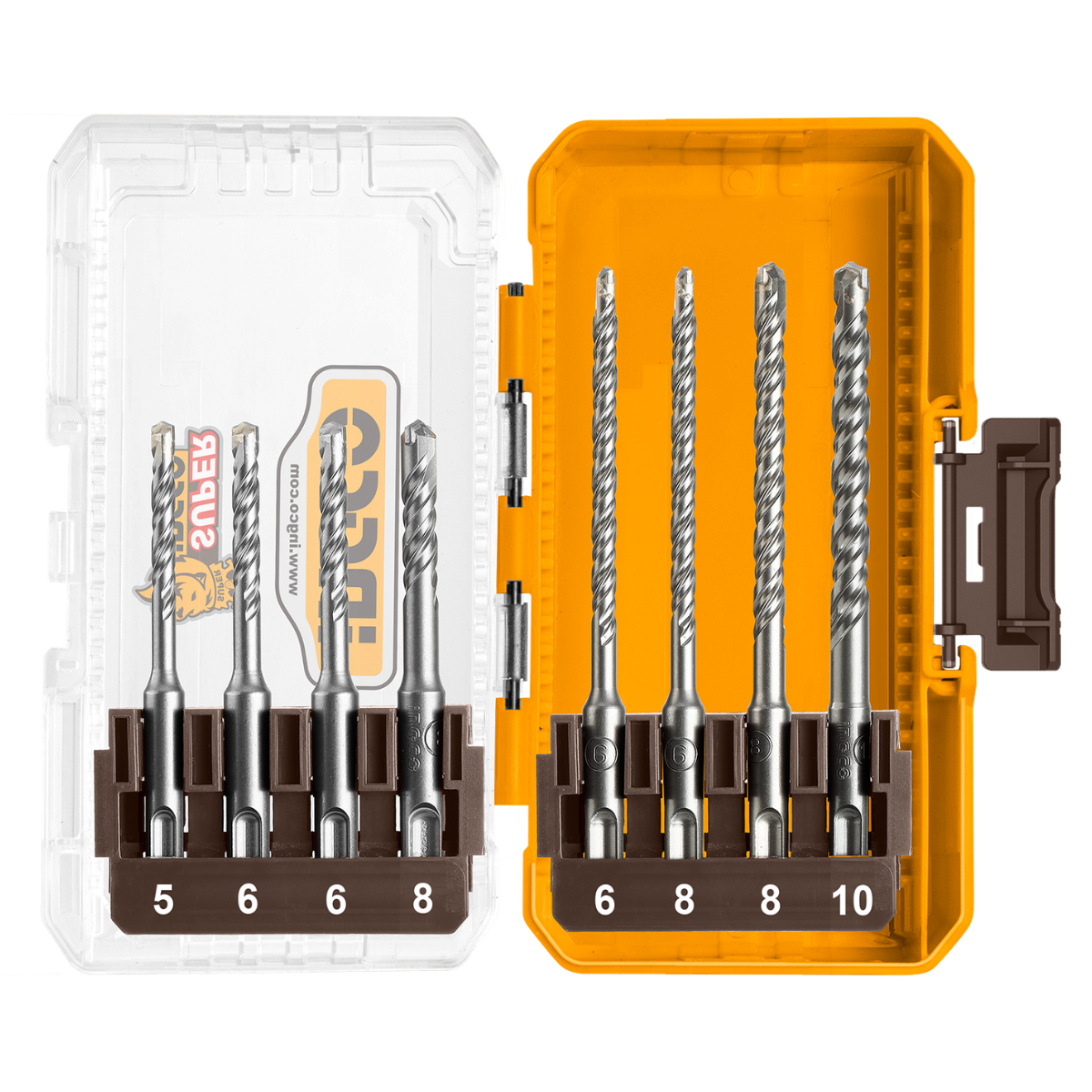 Ingco Drill Bit Set SDS 8Pcs 5-10mm