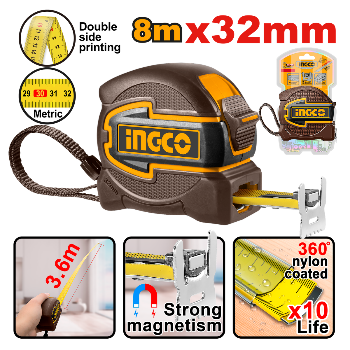 Ingco Steel Tape Measure 5M