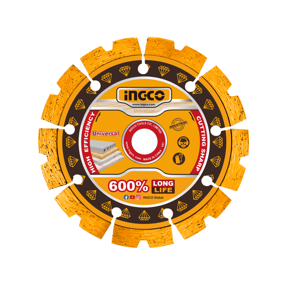 Ingco Laser Welded Diamond Cutting Disc 115mm