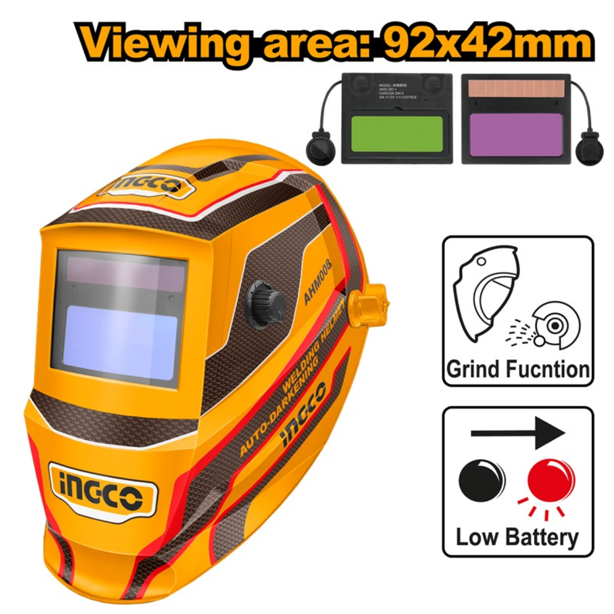 Ingco Auto Darkening Welding Helmet