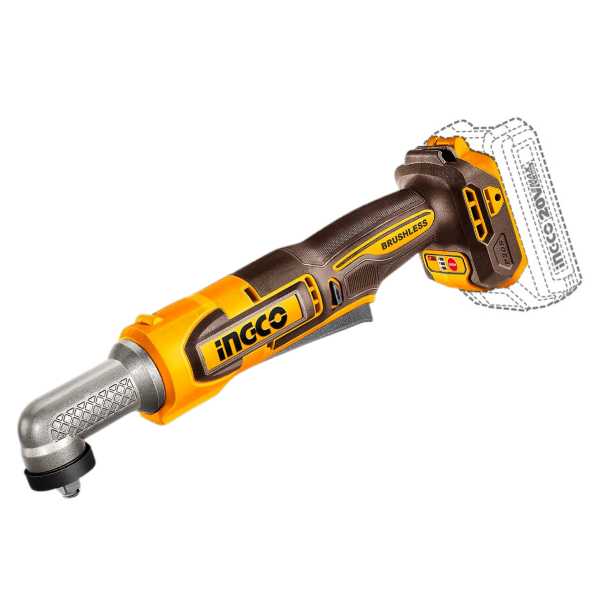Ingco Cordless Angle Impact Wrench 80Nm 3/8"Dr 20V (Tool Only) CAIWLI2081