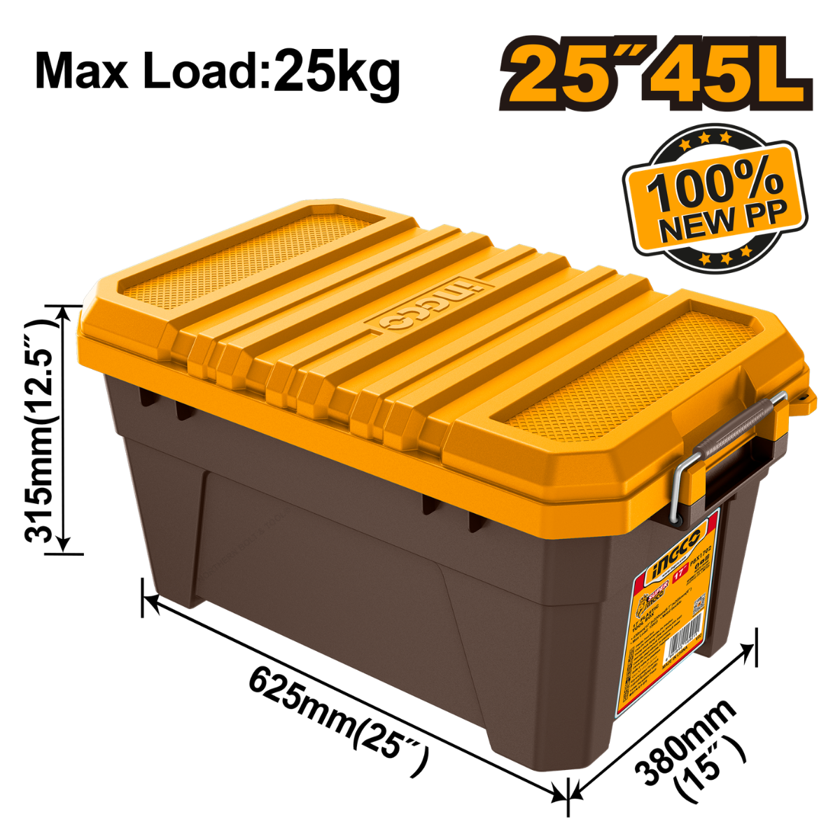 Ingco Plastic Tool Box 25" 45L PBX2502