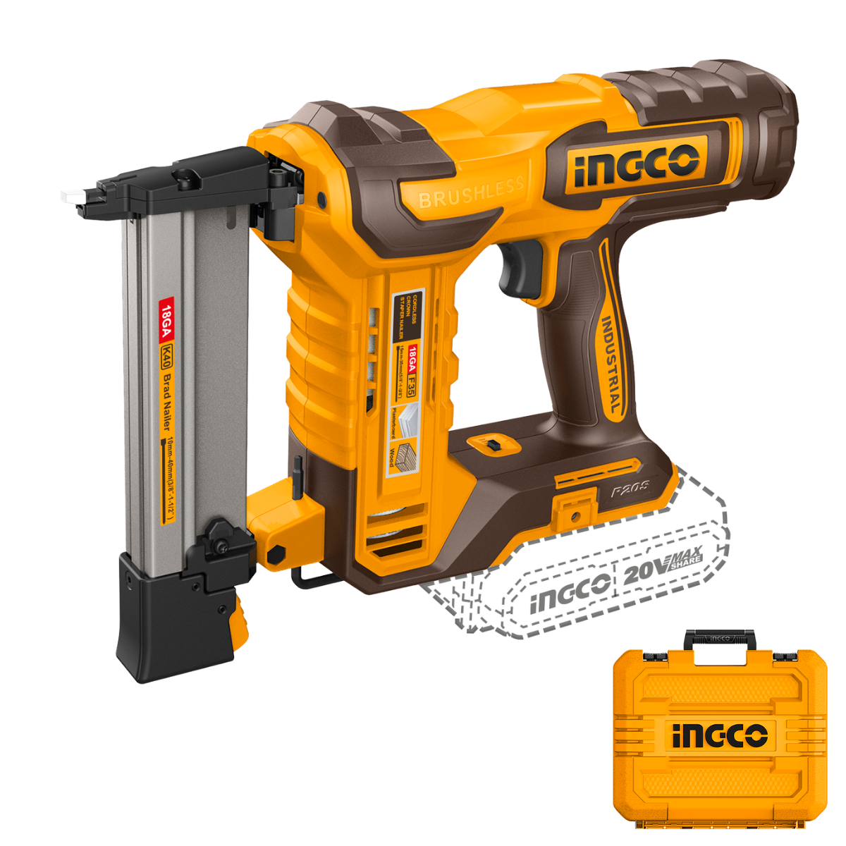 Special - Ingco Cordless Crown Stapler 5.7X40Mm 20V (Tool only) CCSNLI6005 