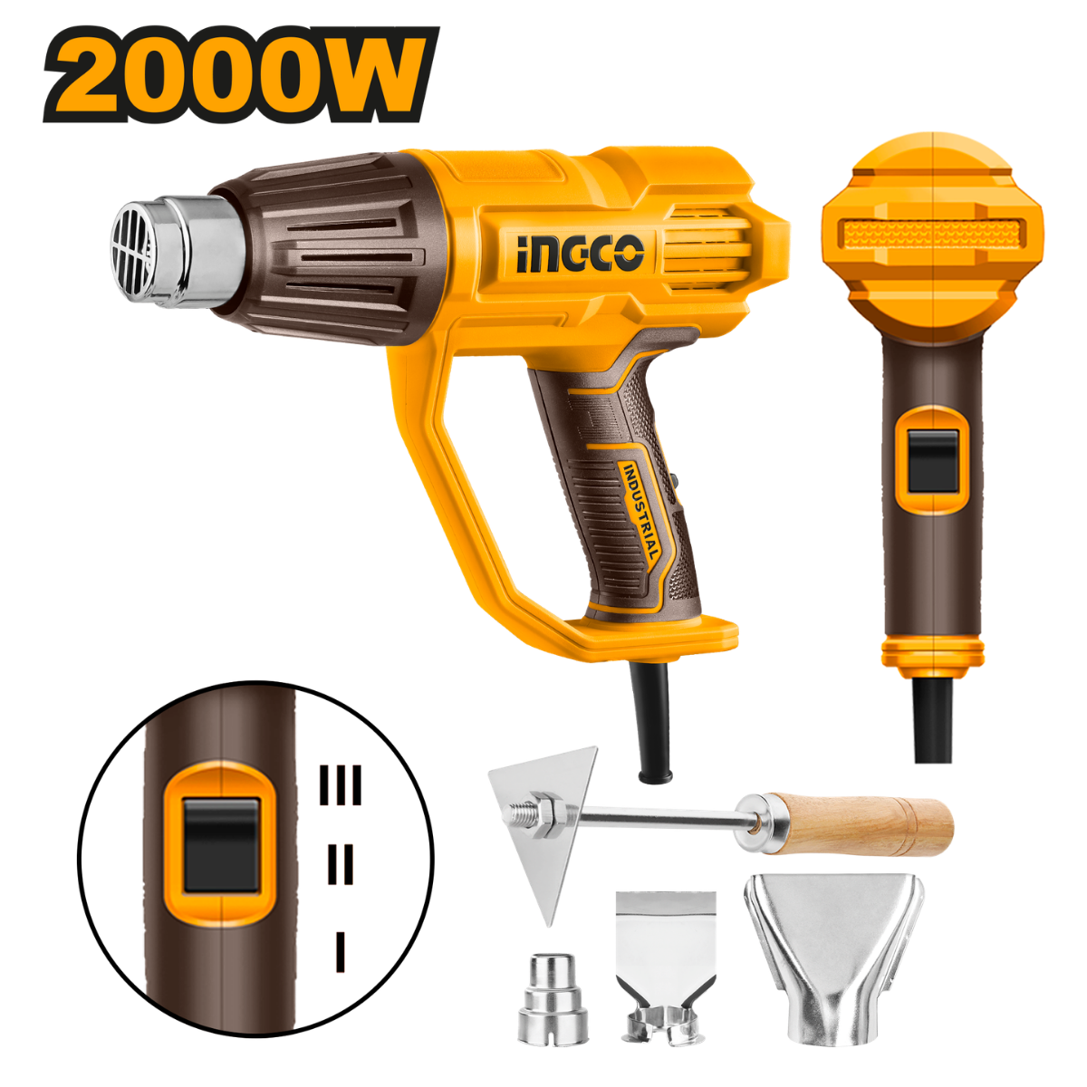 Ingco Heat Gun + Accessories 2000W HG200078