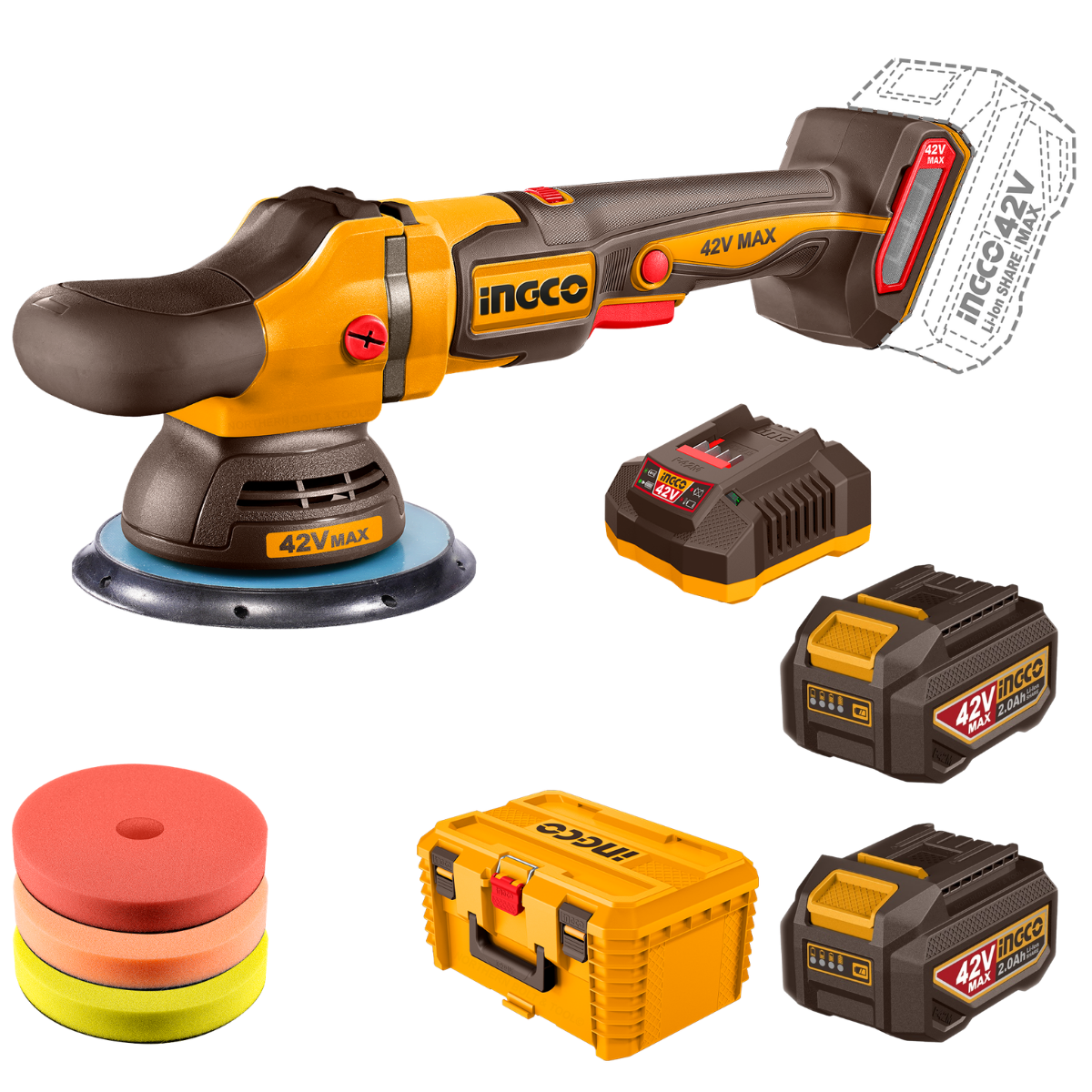 Ingco Cordless Polisher Kit 42V P42M Kit APLI42152