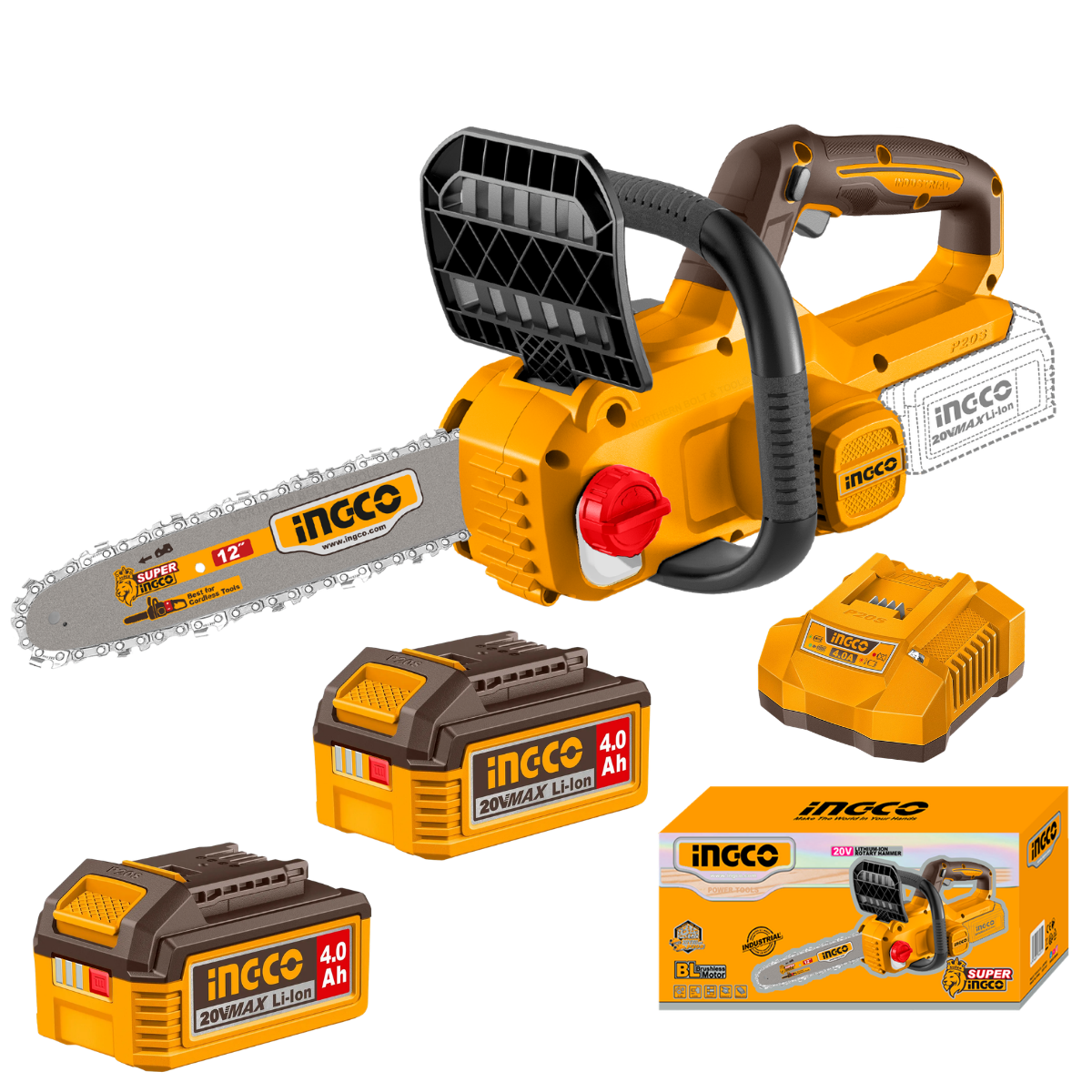 Ingco Cordless Chainsaw 12" 20V Kit