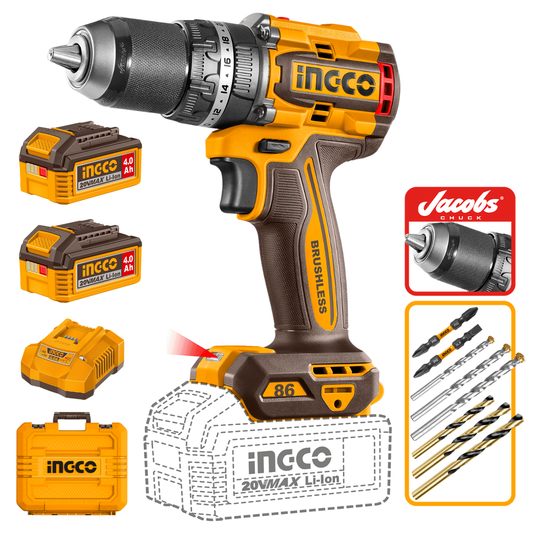 Ingco Cordless Impact Drill 86Nm 20V Kit CIDLI208689