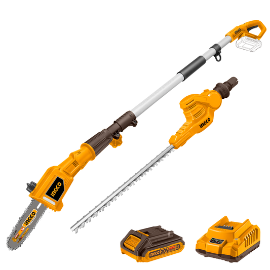 Ingco Cordless Pole Saw And Pole Hedge Trimmer Combo Kit CPTS201681