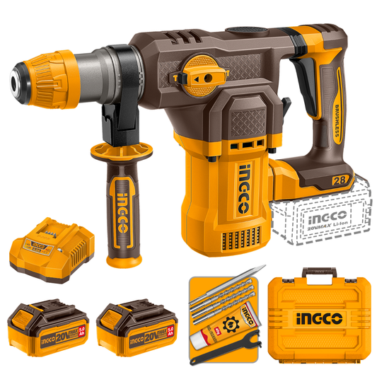 Ingco Cordless Rotary Hammer Drill 28mm Kit CRHLI202862