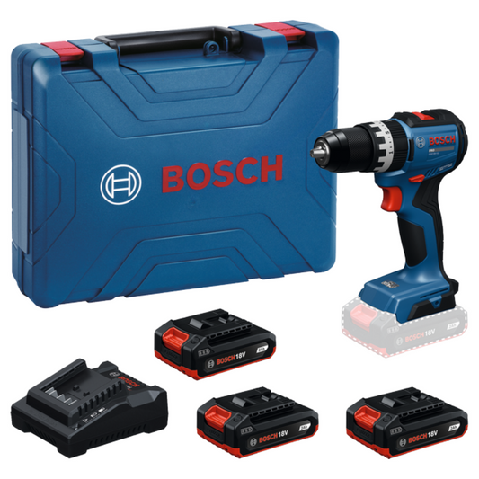Bosch Cordless Impact Drill 52Nm Brushless 18V Kit w/ 3x Batteries 06019S01KC