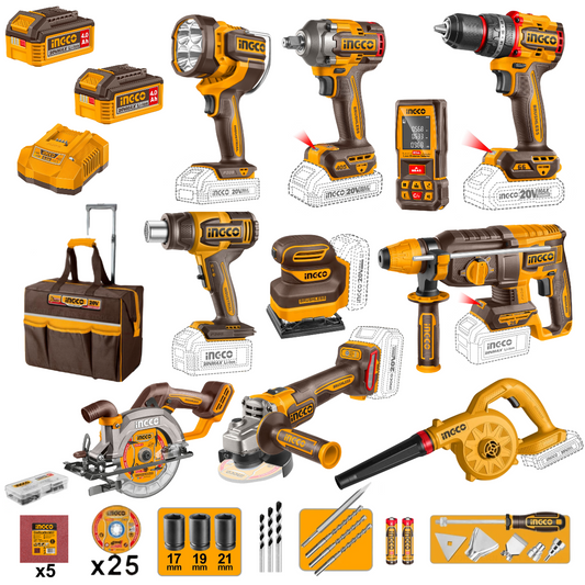 Ingco 10 Piece Cordless Combo Kit 20V CKLI2603268