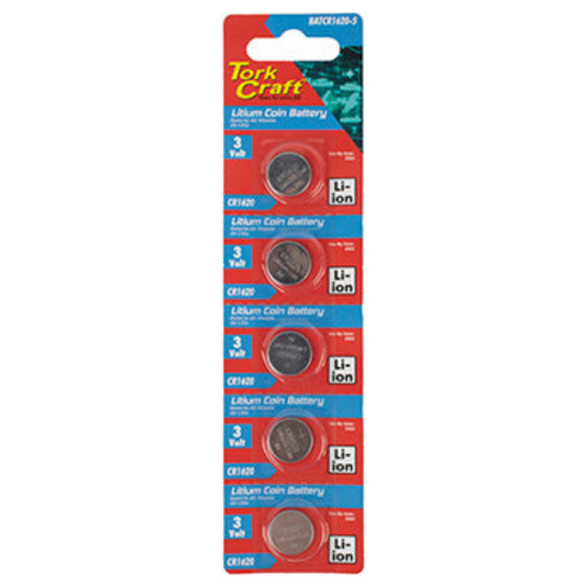 Tork Craft Cr1620 3V Lithium Coin Battery X5 Pack (Moq 20) BATCR1620-5