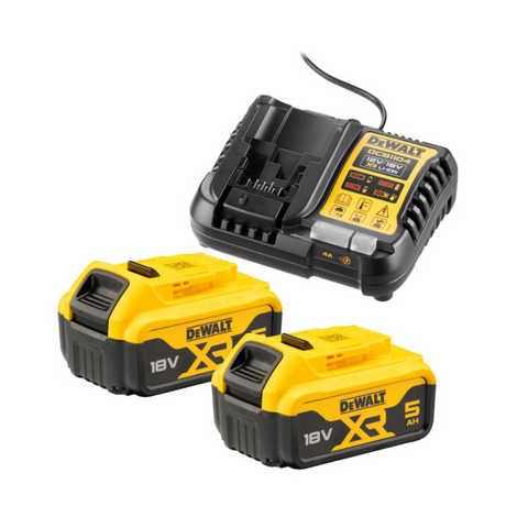 DeWalt 5Ah 18V XR Lithium-Ion Battery Kit with Charger DCB1104P2-QW