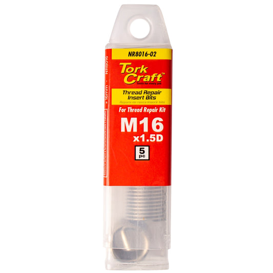 Tork Craft Thread Repair Kit M16 X 1.5D Replacement Inserts 5Pce