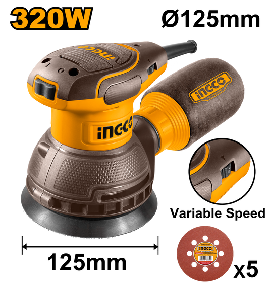 Ingco Rotary Sander 320W 125MM (Corded)