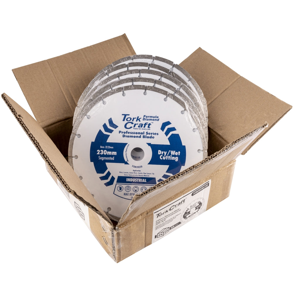 Tork Craft Diamond Blade 230Mm Segmented Profesional 25Pc Bulk