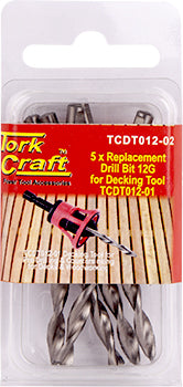Tork Craft Replacement Drill Bits 12G X 5Pc For Decking Tool Tcdt012-01