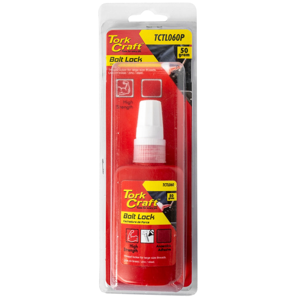 Tork Craft Bolt Lock High Strength For Large Sized Threads - Red - 50G (Carded)