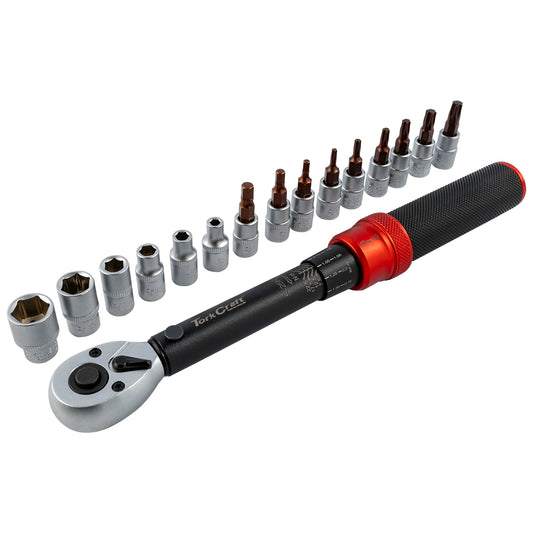 Tork Craft Torque Wrench 1/4' Sockets & Bit Set 16Pc