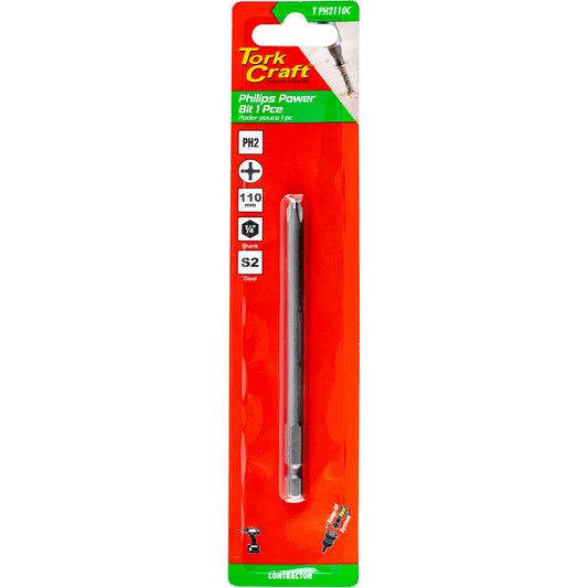 Tork Craft Phil. Ph2 X 110Mm Power Bit 1Pc Carded