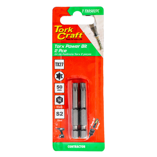 Tork Craft Torx Tx 27 Classic Power Bit 50Mm 2Pc Carded