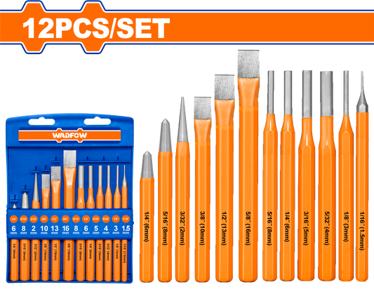 Wadfow Cold chisel and punch set 12 Piece WCC8312