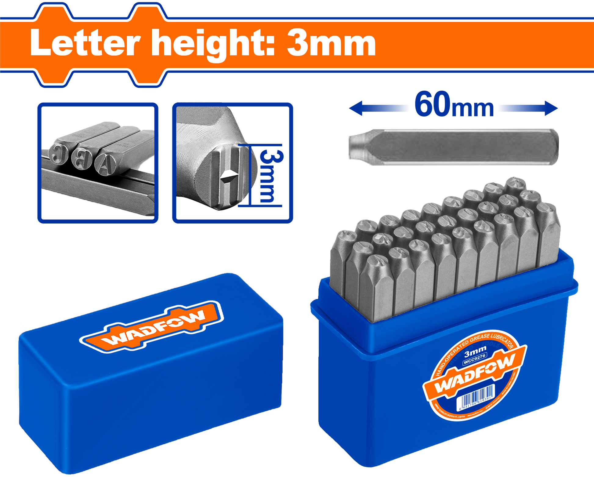 Wadfow Letter punch set 27 Piece WCC9273 