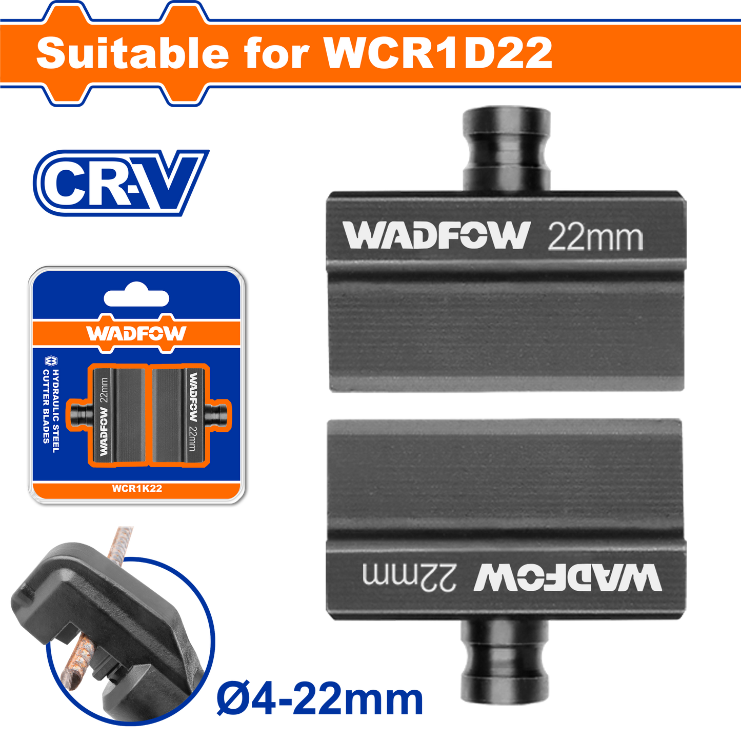 Wadfow Hydraulic steel cutter blades 4-22mm