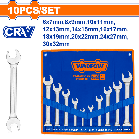 Wadfow Double open end spanner set 10 Piece WDS2M10