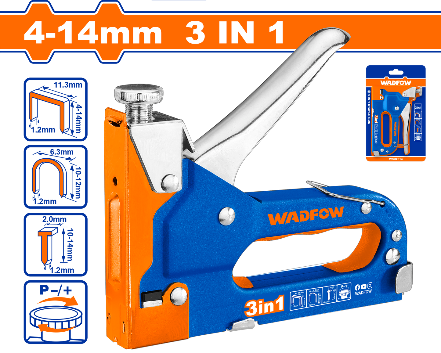 Wadfow 3 In 1 staple gun WGU2614
