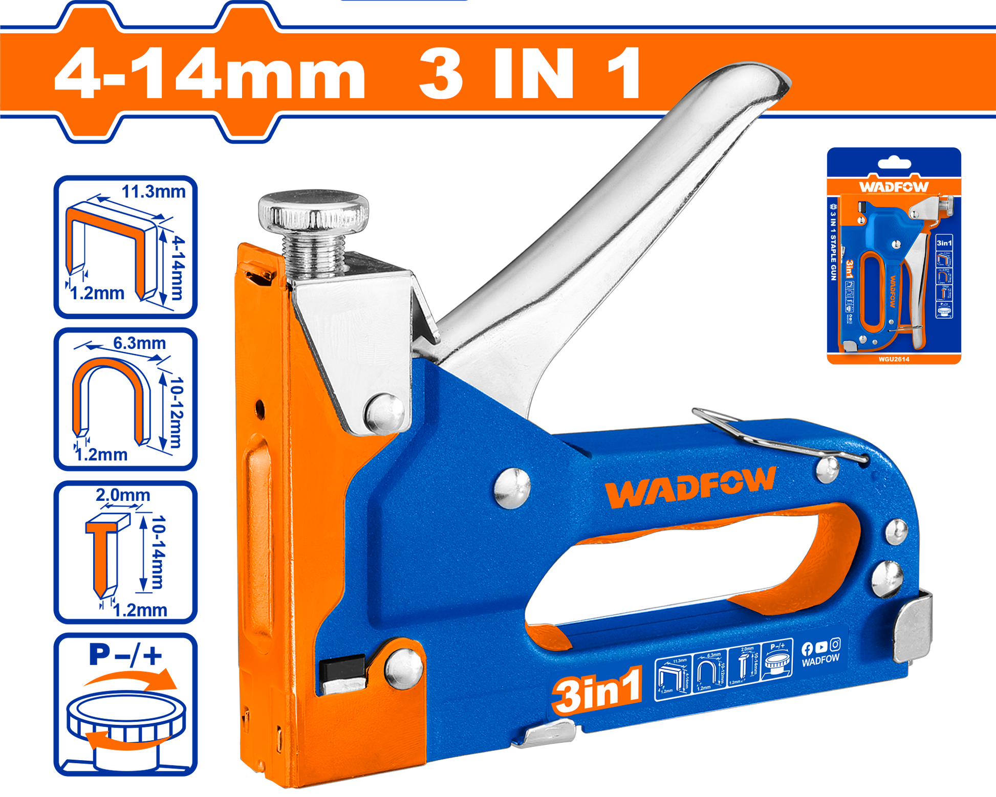 Wadfow 3 In 1 staple gun WGU2614
