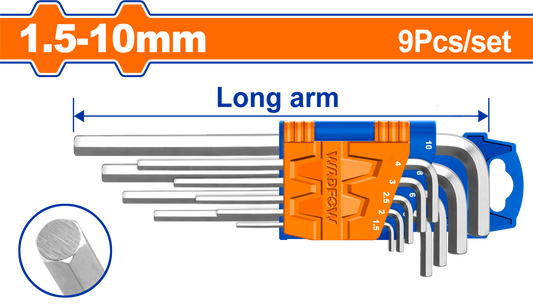 Wadfow Hex key 1.5-10mm 9 Piece WHK1291