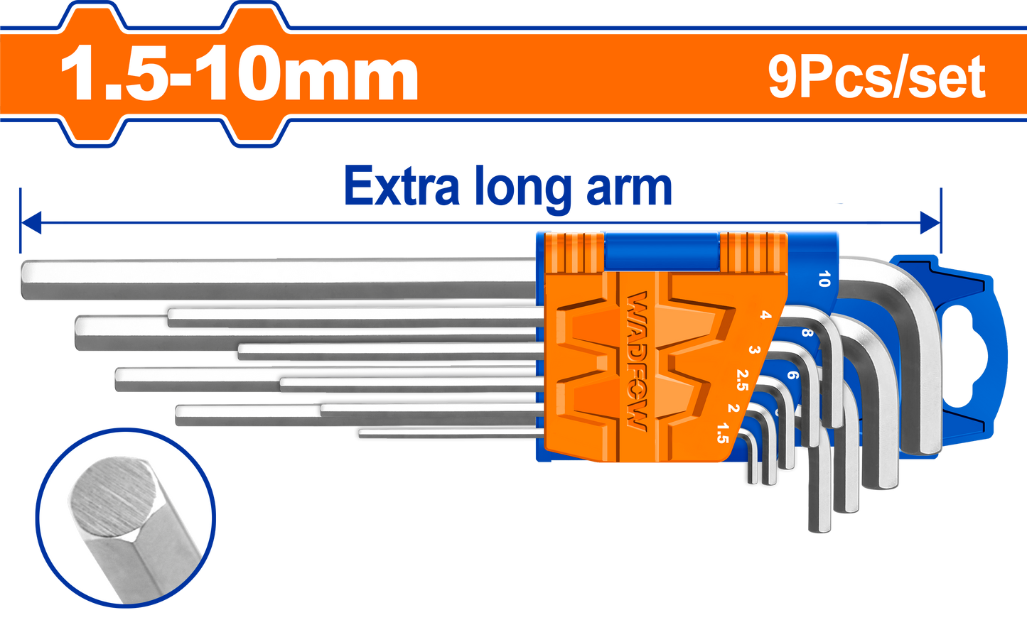 Wadfow Hex key 9 Piece WHK1292