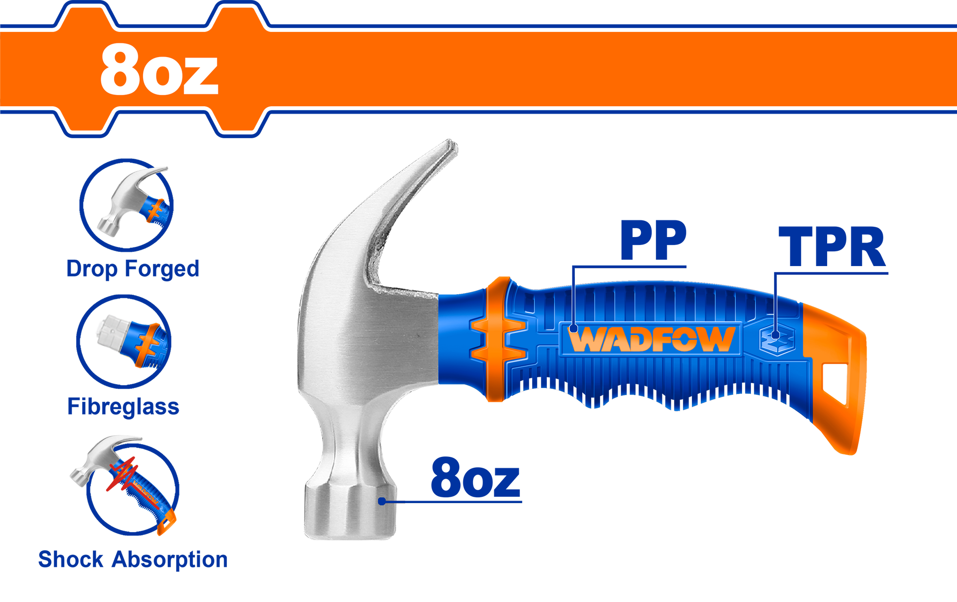Wadfow Mini claw hammer 8oz WHM33D8