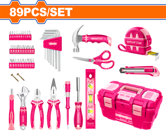 Wadfow Pink hand tools set 89 Piece WHS3B89