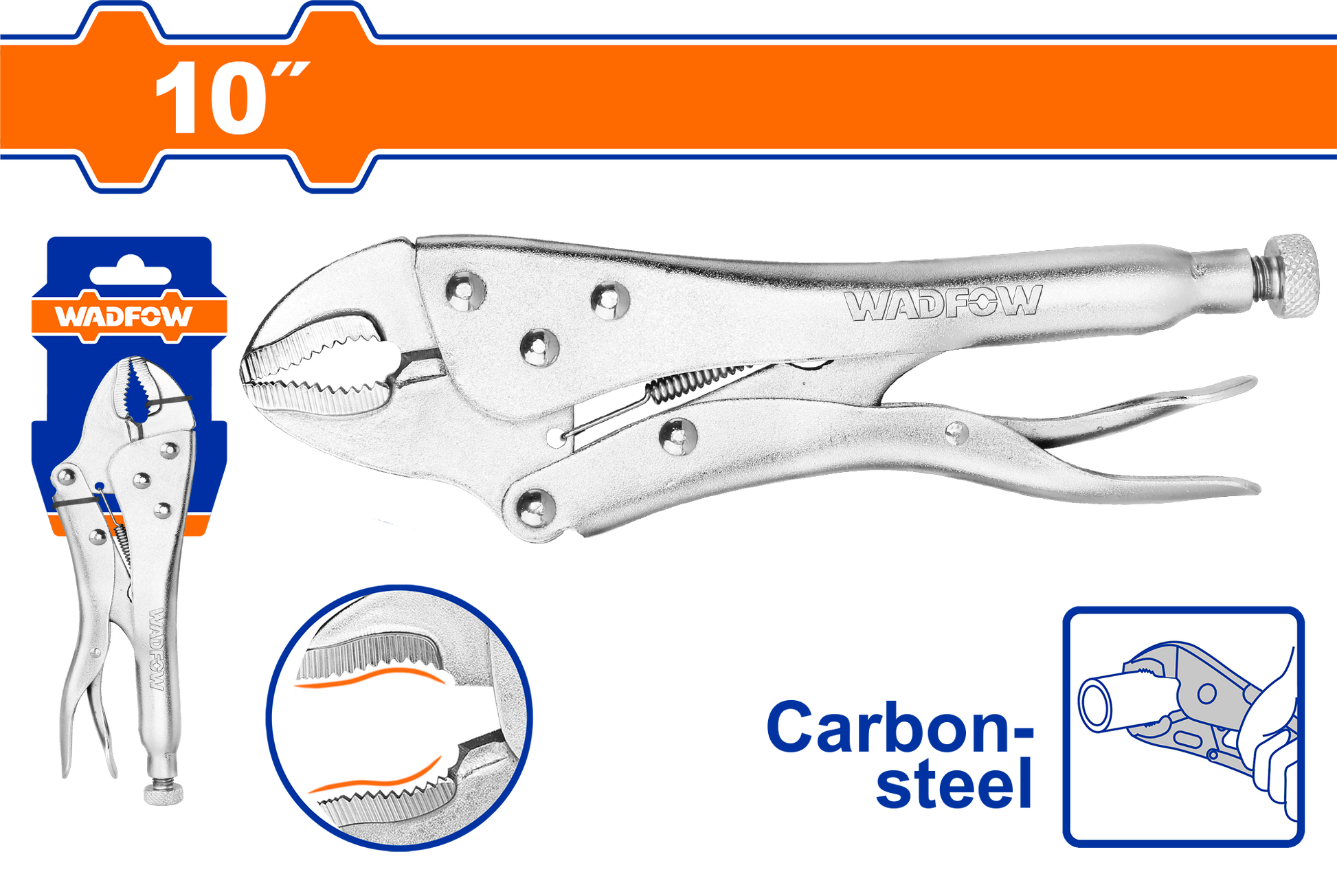 Wadfow Curved jaw locking plier 10" WLP1C10