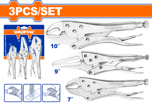 Wadfow Locking Pliers Set 3 Piece WLP5703